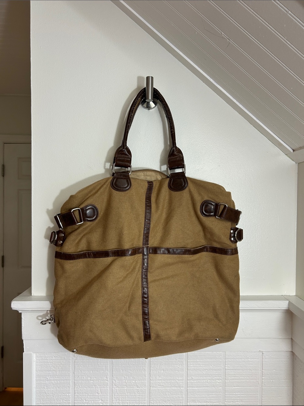 BDG Tan and Brown Large Wool Blend Tote Bag Purse